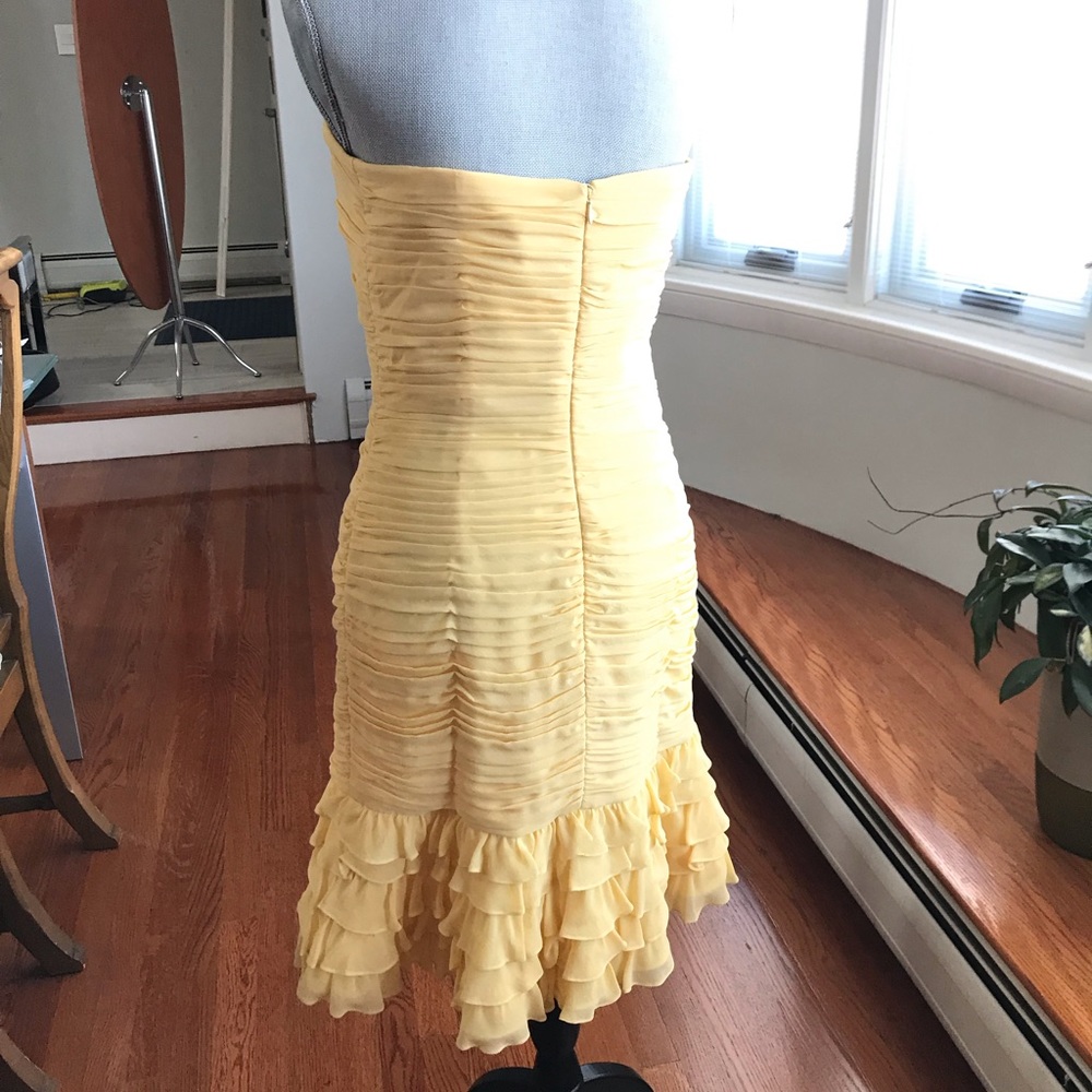Kay Unger Strapless Prom/Cocktail Dress Yellow - Picture 2 of 7